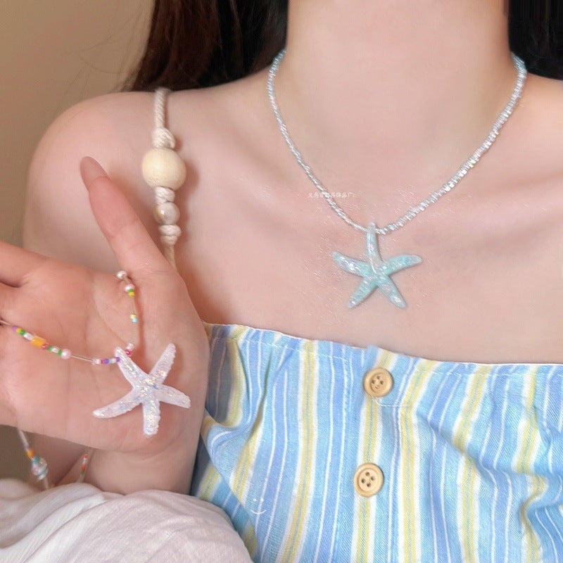 Dopamine Starfish Beaded Necklace For Women