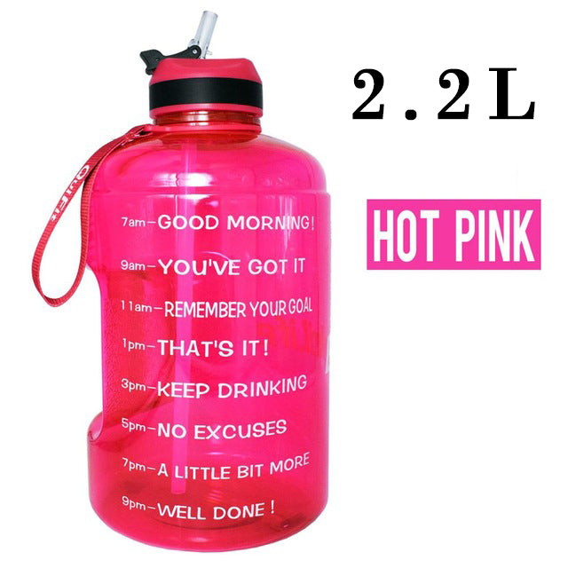 QuiFit 3.78L 2.2L 1.3L 128oz Gallon Water Bottle With Straw Survival Dog