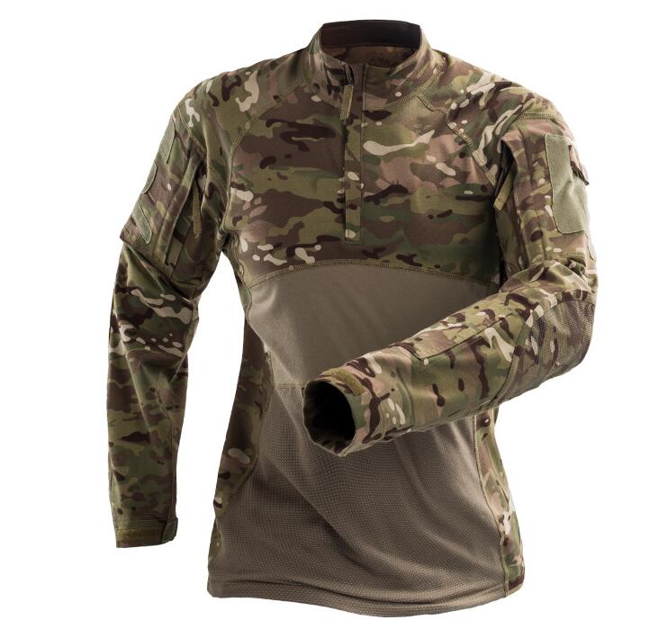 Tactical Shirt Long Sleeve Top Camo Airsoft Outdoor Sports Combat Shirt Survival Dog