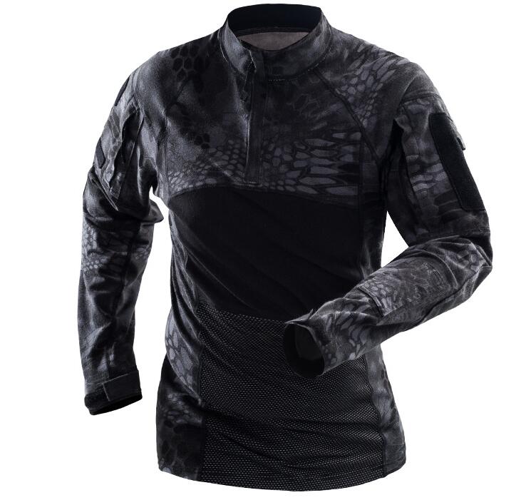 Tactical Shirt Long Sleeve Top Camo Airsoft Outdoor Sports Combat Shirt Survival Dog