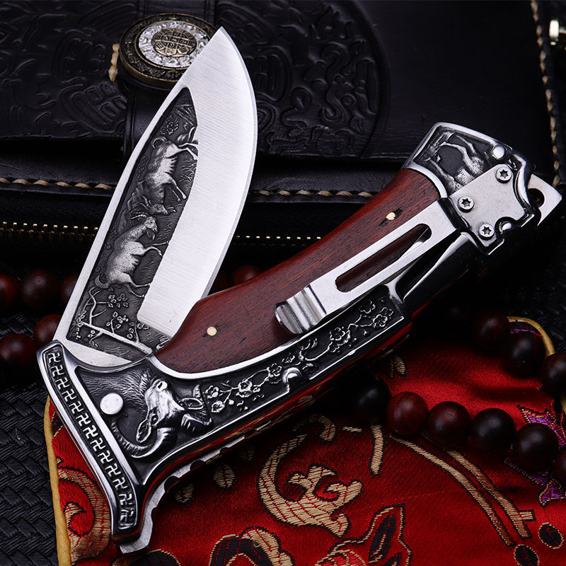 Outdoor Folding Knife Field Survival Fruit Knife Survival Dog