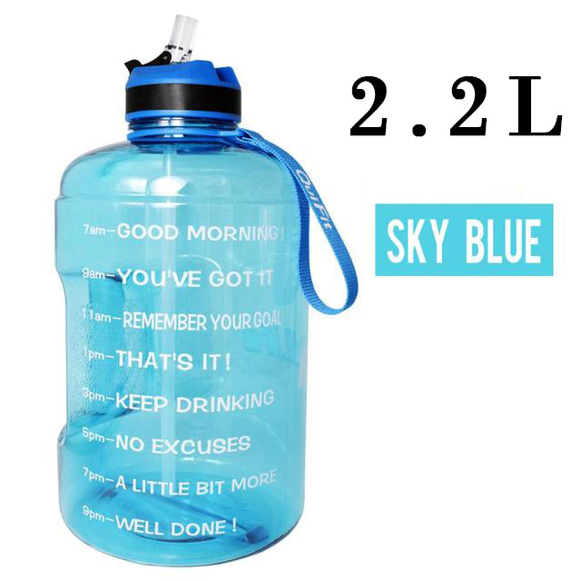 QuiFit 3.78L 2.2L 1.3L 128oz Gallon Water Bottle With Straw Survival Dog