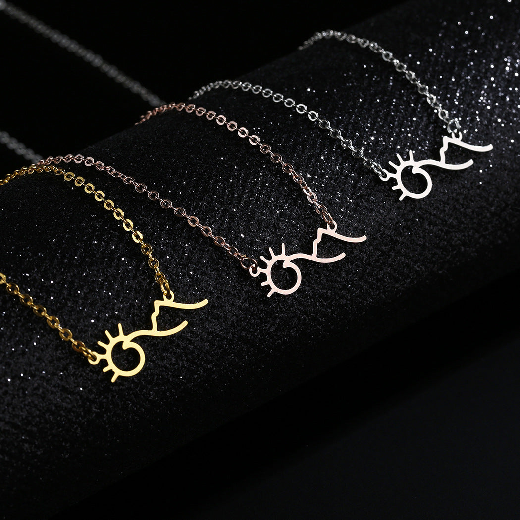 Sunrise Mountain Pendant Necklace For Women