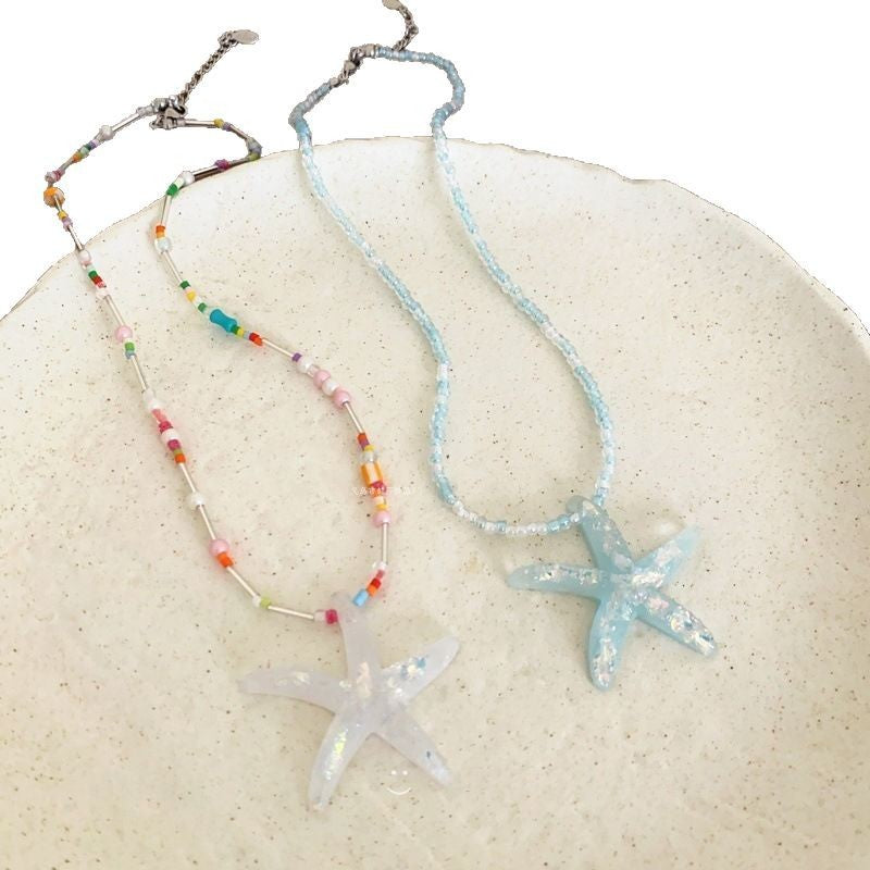 Dopamine Starfish Beaded Necklace For Women