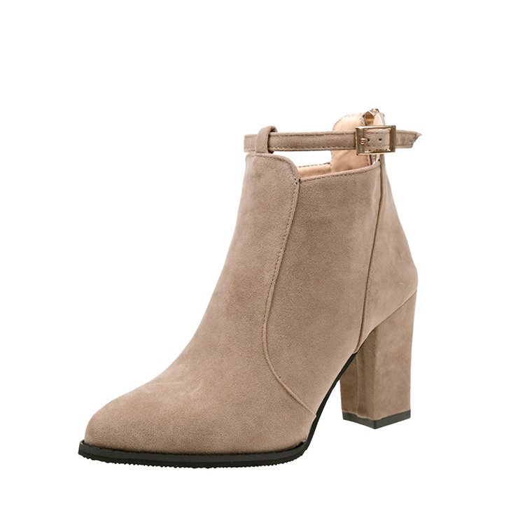 new women's boots with pointed thick boots female high-heeled boots Martin sub belt buckle zipper after boot