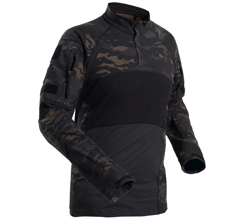Tactical Shirt Long Sleeve Top Camo Airsoft Outdoor Sports Combat Shirt Survival Dog