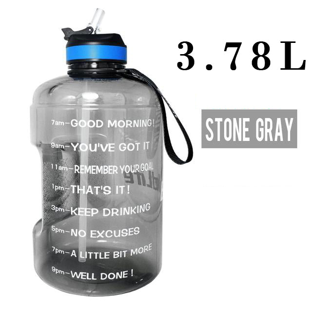 QuiFit 3.78L 2.2L 1.3L 128oz Gallon Water Bottle With Straw Survival Dog