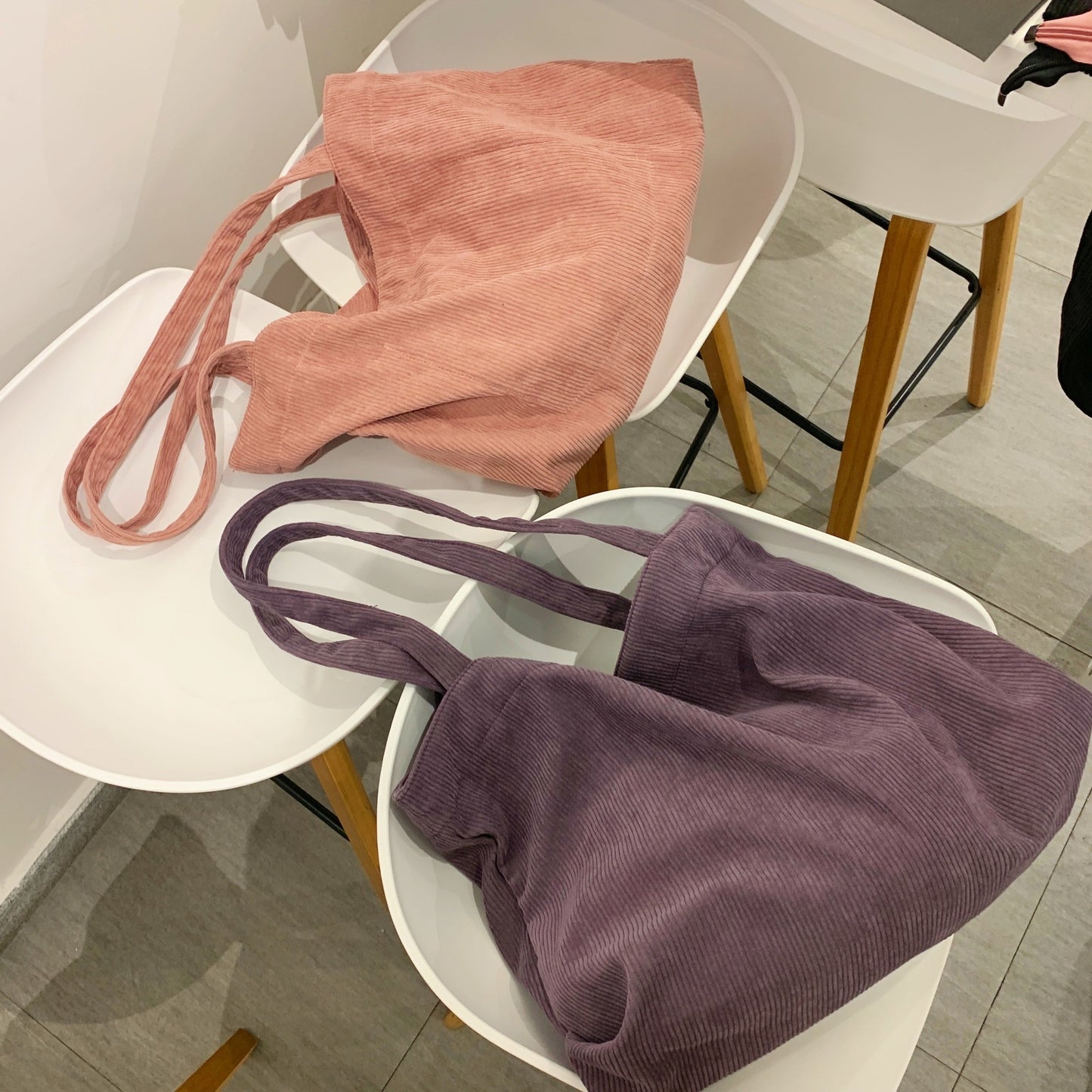 Corduroy Shopper Womens Handbag