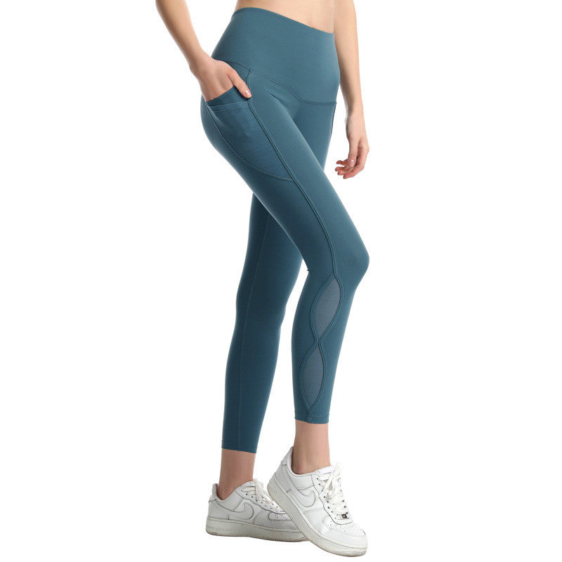 Fashion High Waist Breathable Mesh Yoga Pants For Women