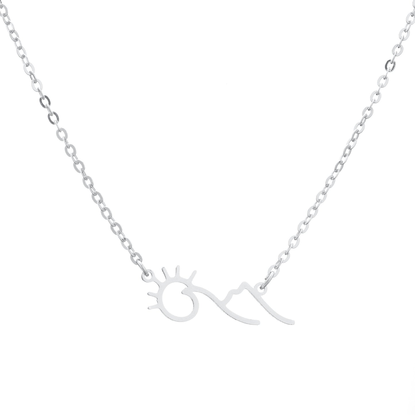 Sunrise Mountain Pendant Necklace For Women