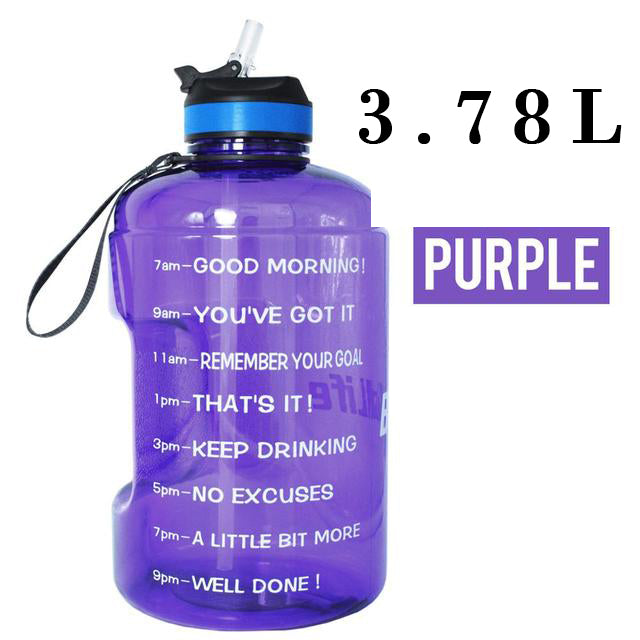 QuiFit 3.78L 2.2L 1.3L 128oz Gallon Water Bottle With Straw Survival Dog