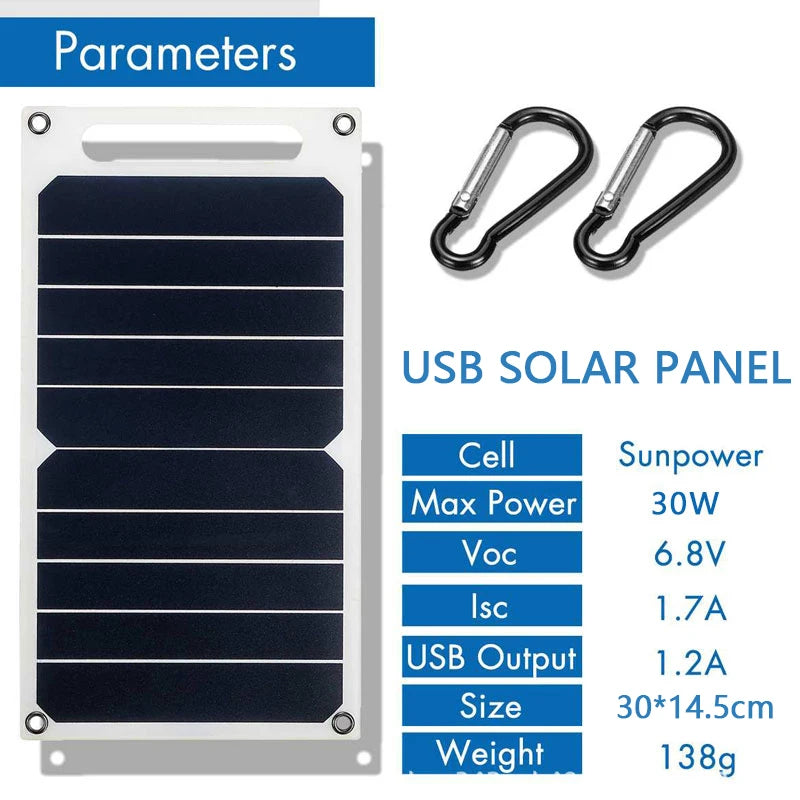 30W Camping Portable Phone Charging Bank Survival Dog