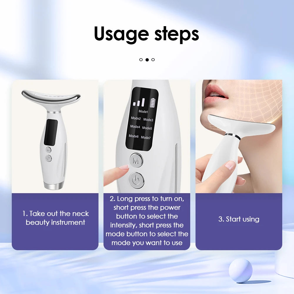 Neck Face Beauty Device Vibration Massage for Face and Neck Personal Ccare Skindion Home Use Beauty Device Face Lifting Machine Survival Dog