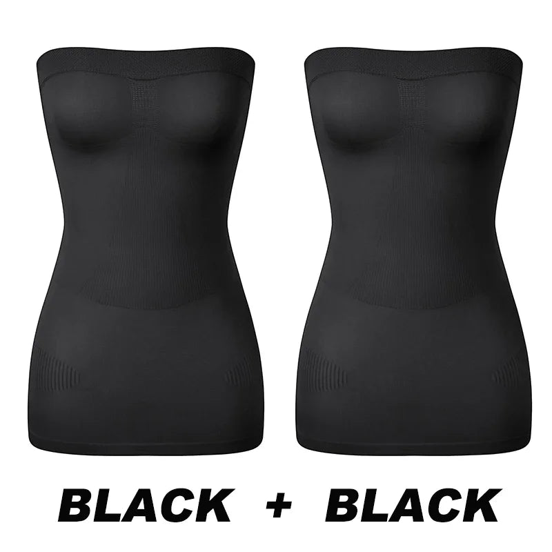 Women Shapewear Strapless Full Slips for Under Dresses Tummy Control Slips Slimming Skirts Full Body Shaper Underwear Survival Dog