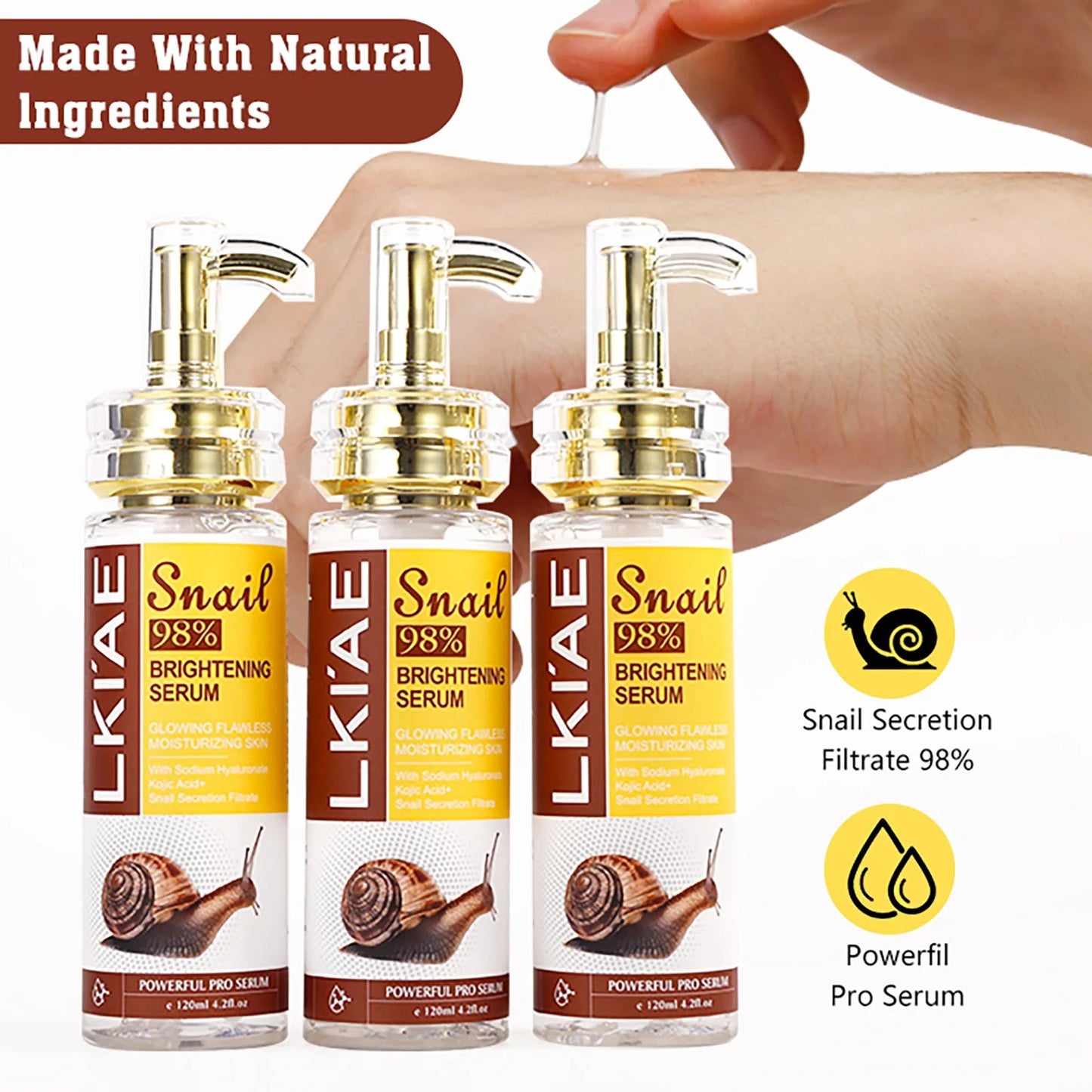 AILKE Dark Spot Eraser Vitamin K Snail Hyaluronic Acid Antiwrinkle Moisturizing Whitening Face Serum For Skin Lightening Survival Dog