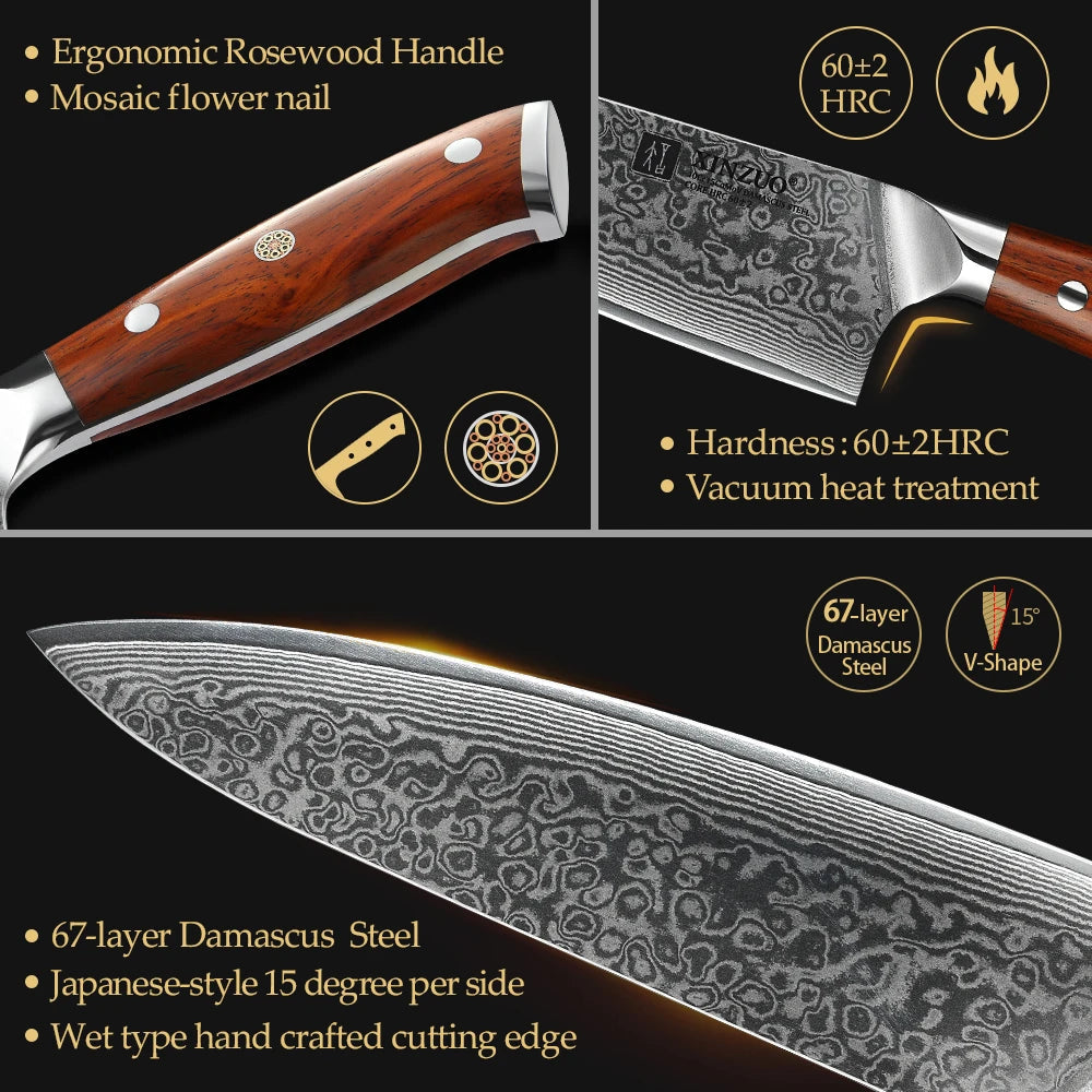Damascus Steel Chef Cutlery Survival Dog