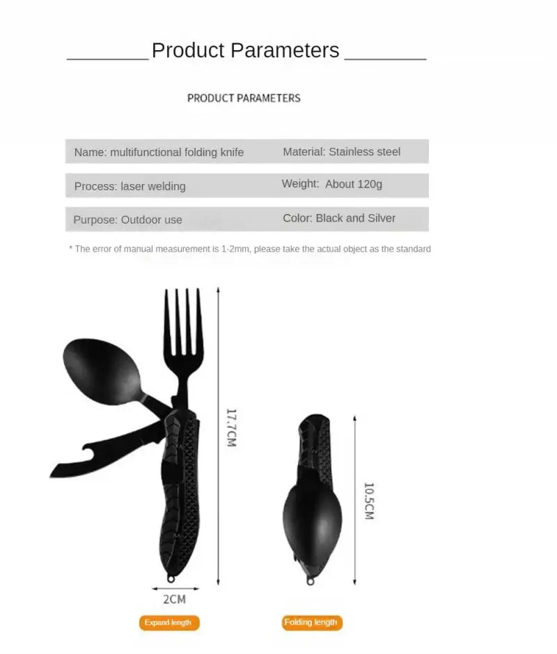 Portable Foldable Stainless Steel Cutlery Set Survival Dog