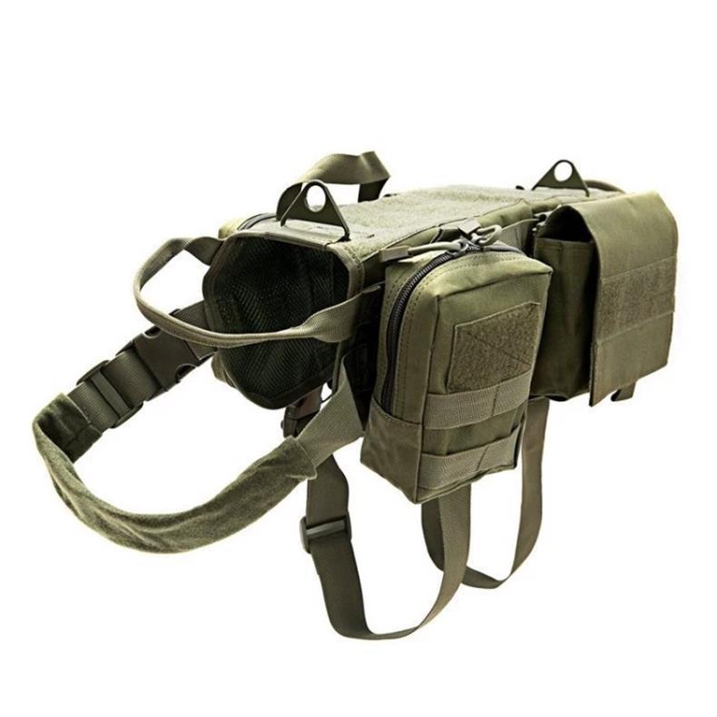 Ihrtrade Tactical Dog Harness Molle System Vest Adjustable Military Survival Dog