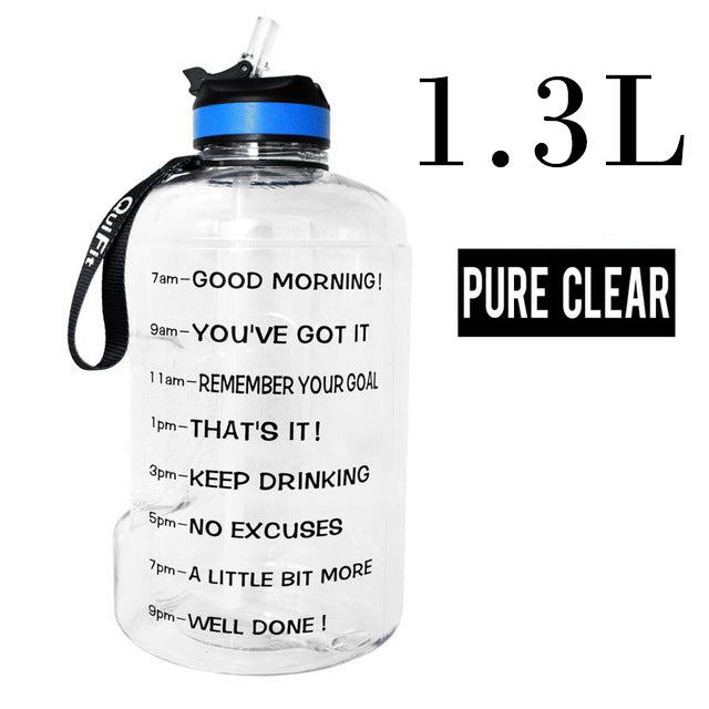QuiFit 3.78L 2.2L 1.3L 128oz Gallon Water Bottle With Straw Survival Dog