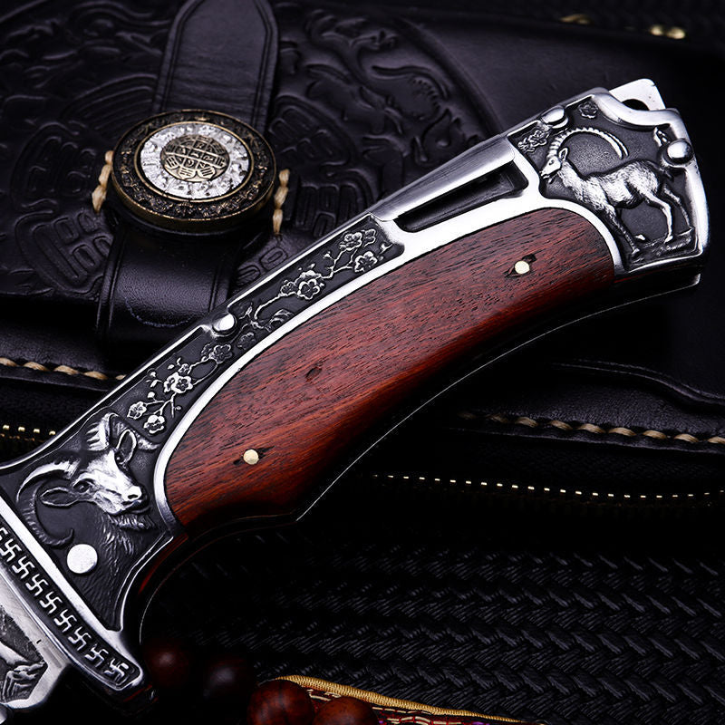 Outdoor Folding Knife Field Survival Fruit Knife Survival Dog