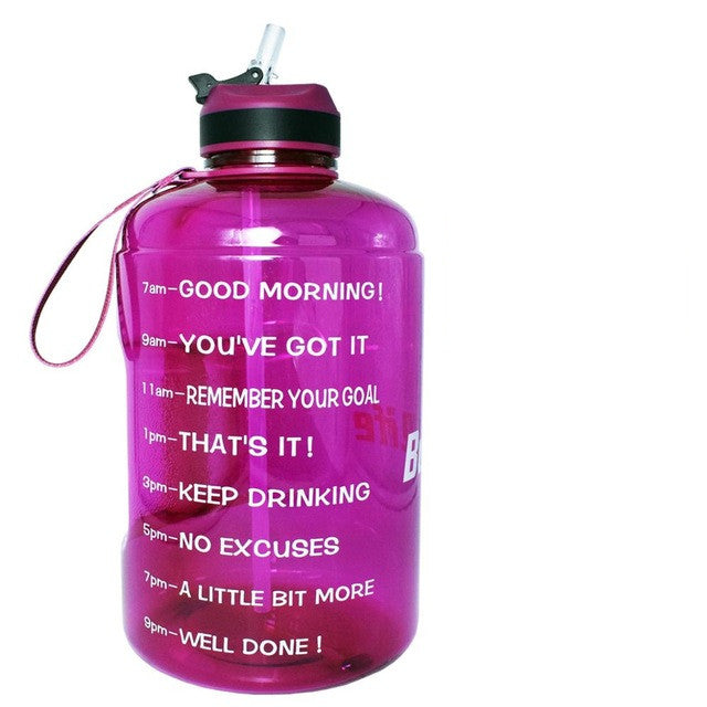 QuiFit 3.78L 2.2L 1.3L 128oz Gallon Water Bottle With Straw Survival Dog
