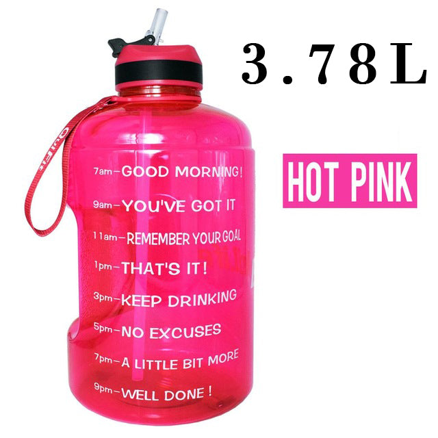 QuiFit 3.78L 2.2L 1.3L 128oz Gallon Water Bottle With Straw Survival Dog