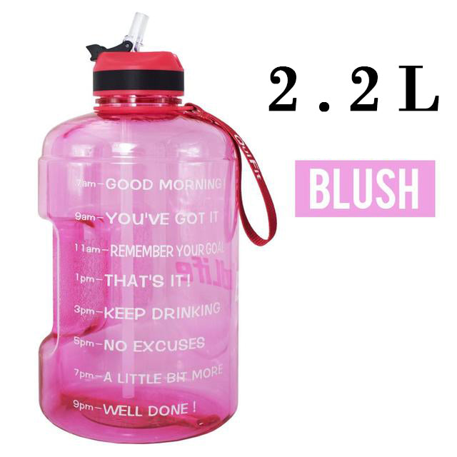 QuiFit 3.78L 2.2L 1.3L 128oz Gallon Water Bottle With Straw Survival Dog
