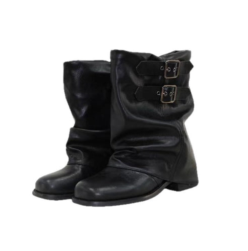 Womens Niche-design Bow-tie Soft-soled Wide-calf Figure-flattering Ankle Boots