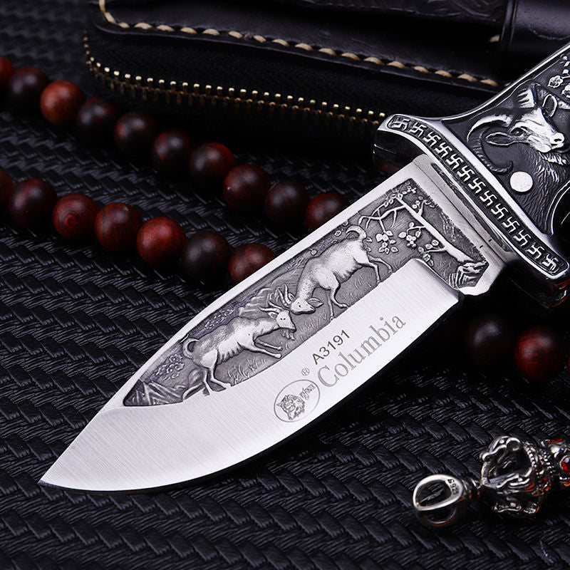 Outdoor Folding Knife Field Survival Fruit Knife Survival Dog