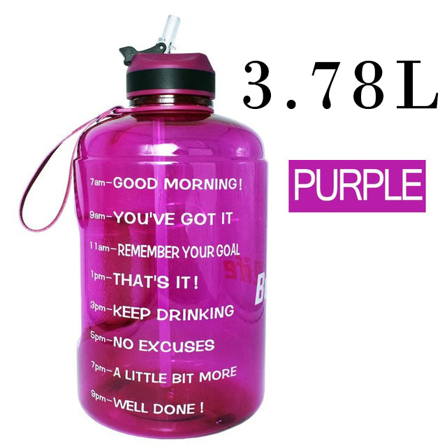 QuiFit 3.78L 2.2L 1.3L 128oz Gallon Water Bottle With Straw Survival Dog
