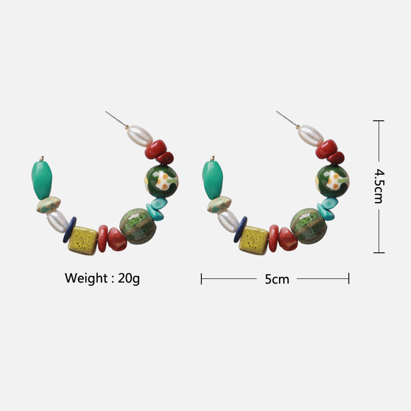 C-shaped Letter Earrings Resin Earrings Women