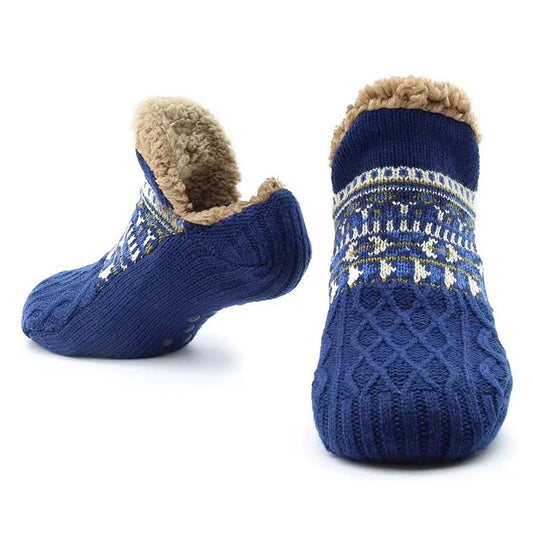 Cozy Fleece Bootie Slipper Socks  Non-Slip Indoor Wear For Women And Men
