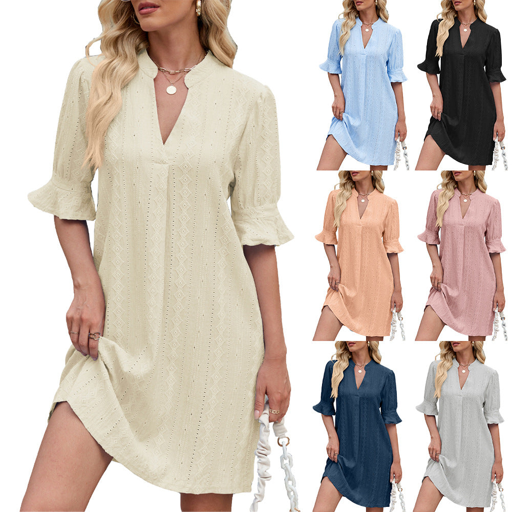 Casual Bell Sleeve Dress Women