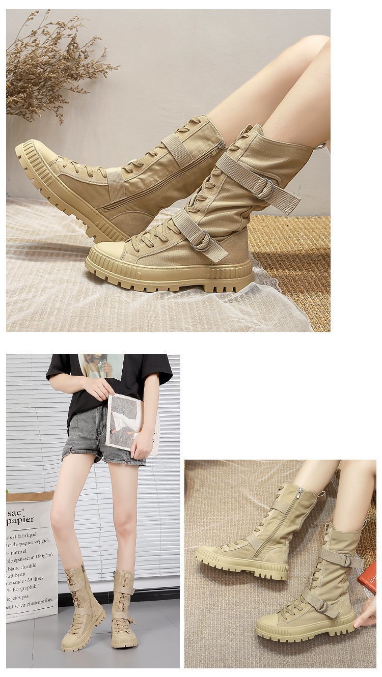 British Style Martin Boots Women's Thin Section Spring And Autumn New High-Top Shoes Thick-Soled Thin Locomotive Boots