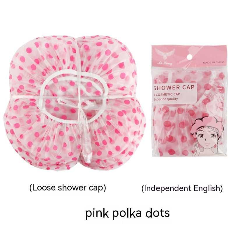 Household Cute Long Hair Waterproof Bath Shower Cap