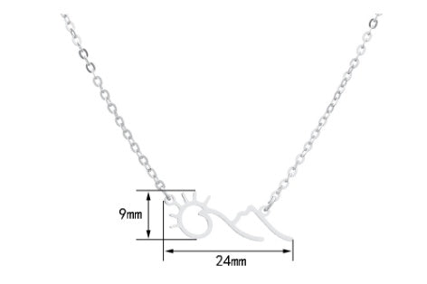 Sunrise Mountain Pendant Necklace For Women