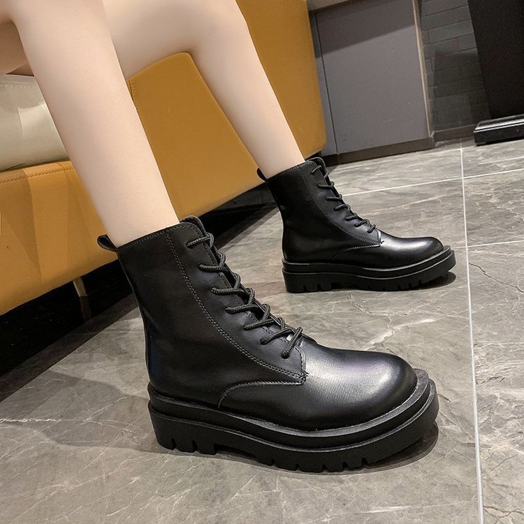 Korean style lace-up boots