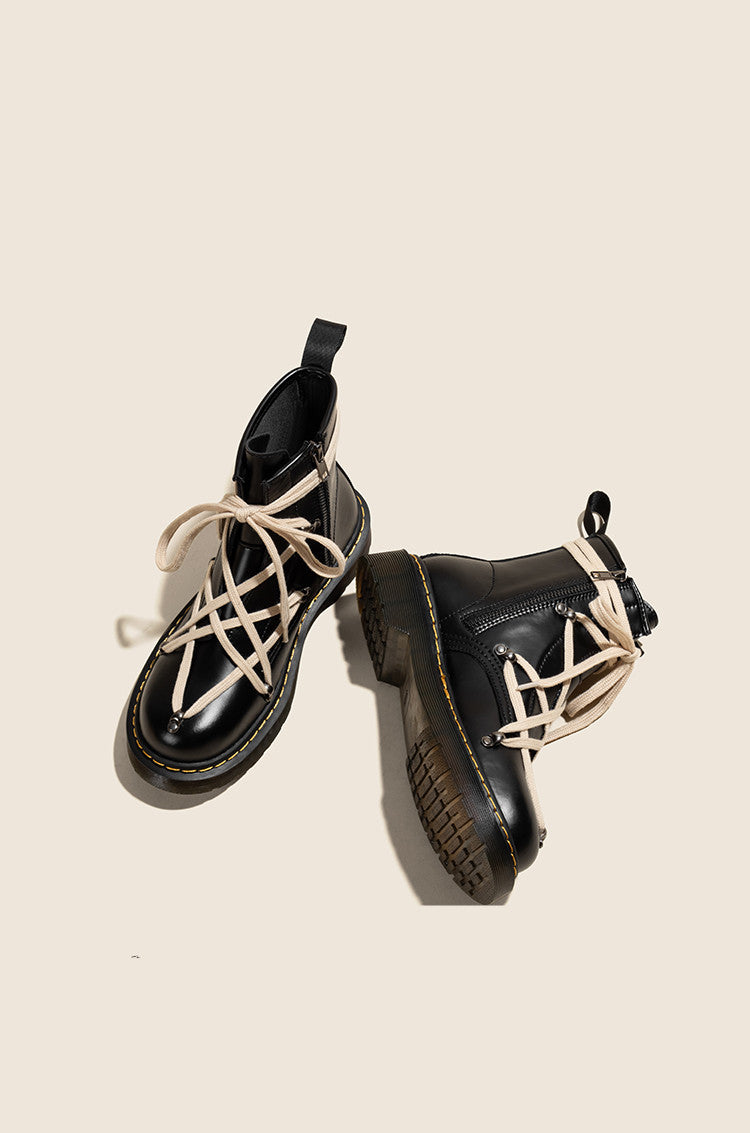 Children's British Style Leather  Lace-up Ankle Boots