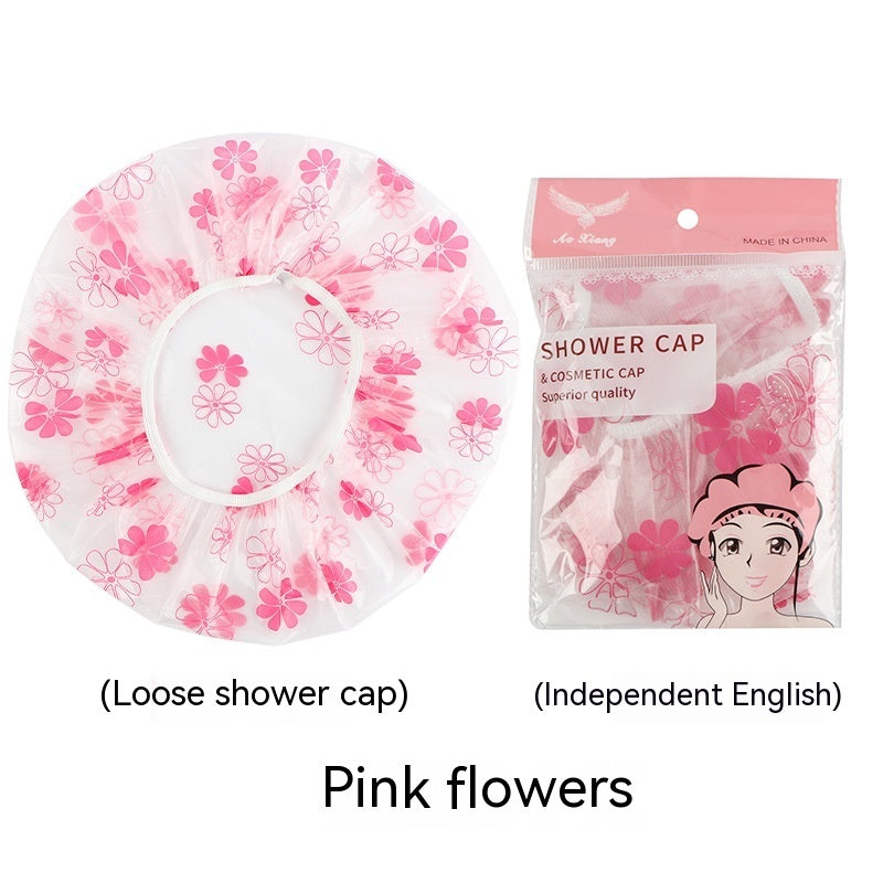 Household Cute Long Hair Waterproof Bath Shower Cap