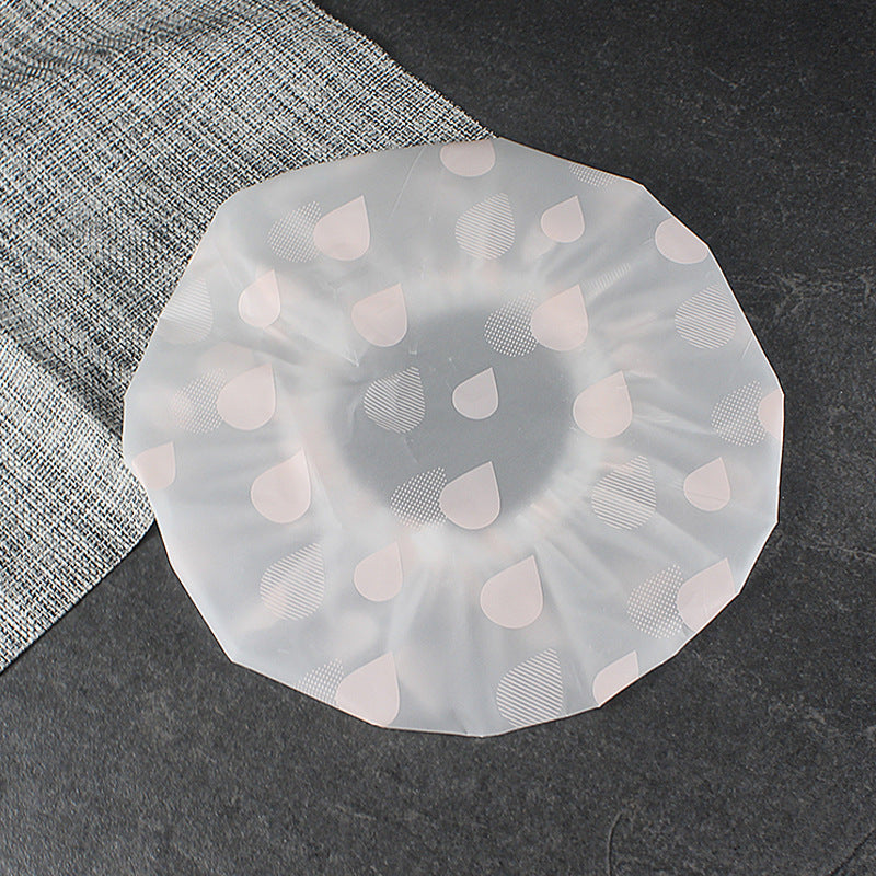 Hotel Plastic Peva Waterproof Bow Printing Female Shower Cap