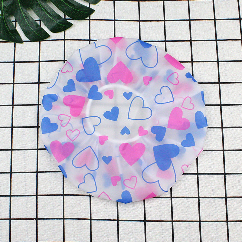 Hotel Plastic Peva Waterproof Bow Printing Female Shower Cap