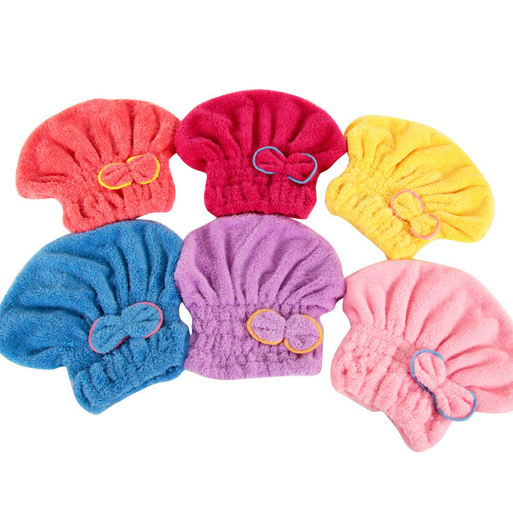 High Density Coral Fleece Microfiber Shower Cap