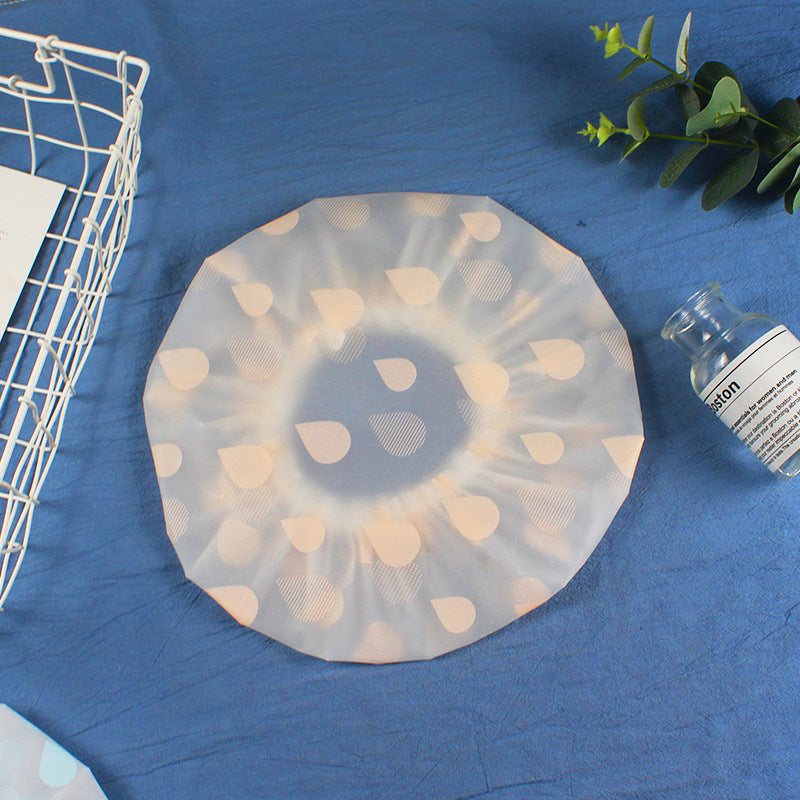 Hotel Plastic Peva Waterproof Bow Printing Female Shower Cap