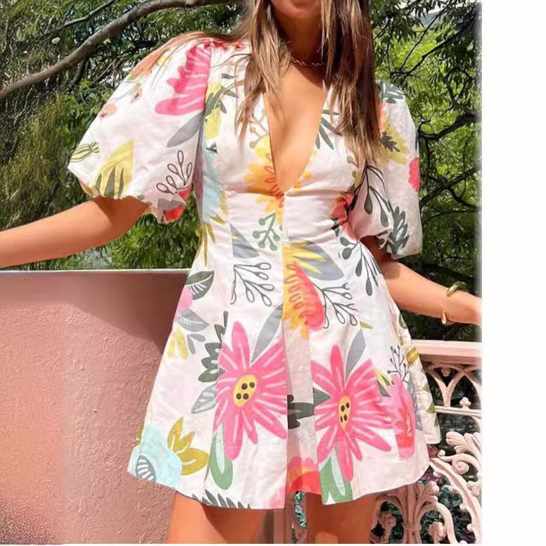Summer Fashion Printed Pocket Dress Women