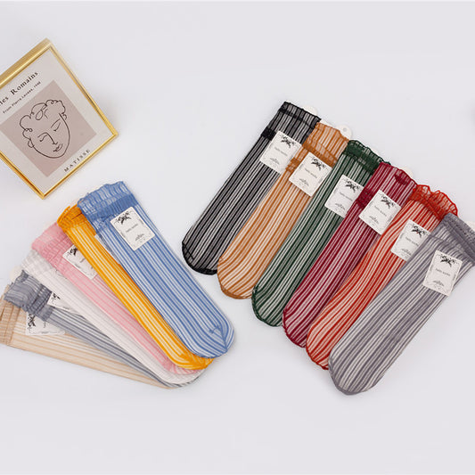 Japanese Mesh Bunching Socks Women