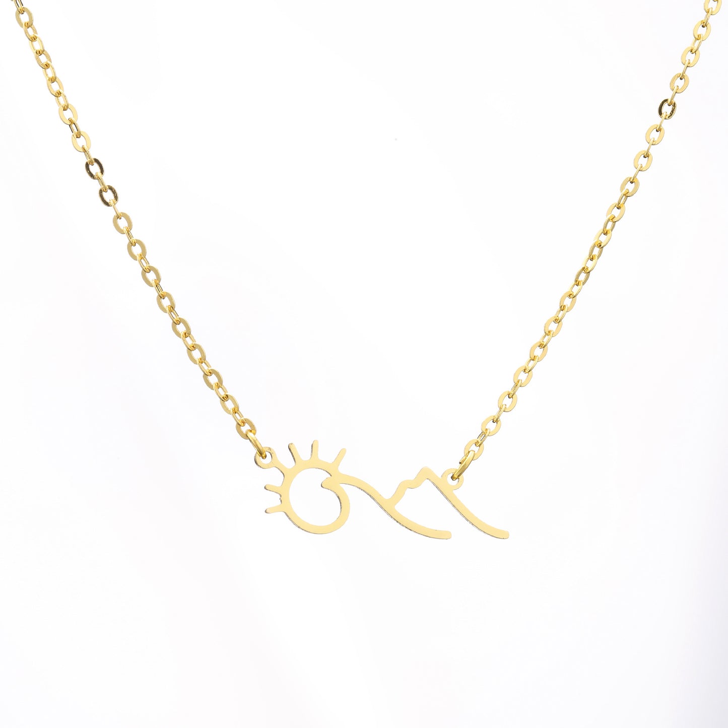 Sunrise Mountain Pendant Necklace For Women