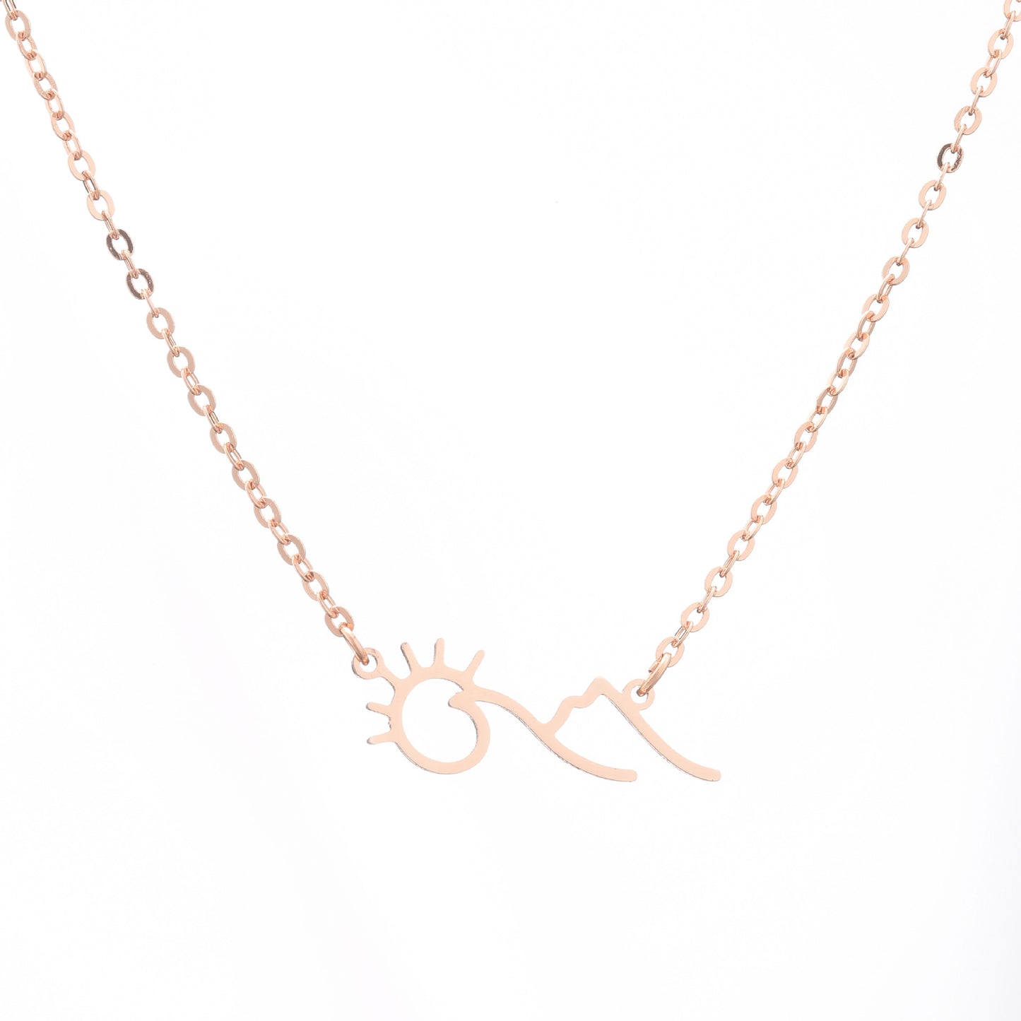 Sunrise Mountain Pendant Necklace For Women