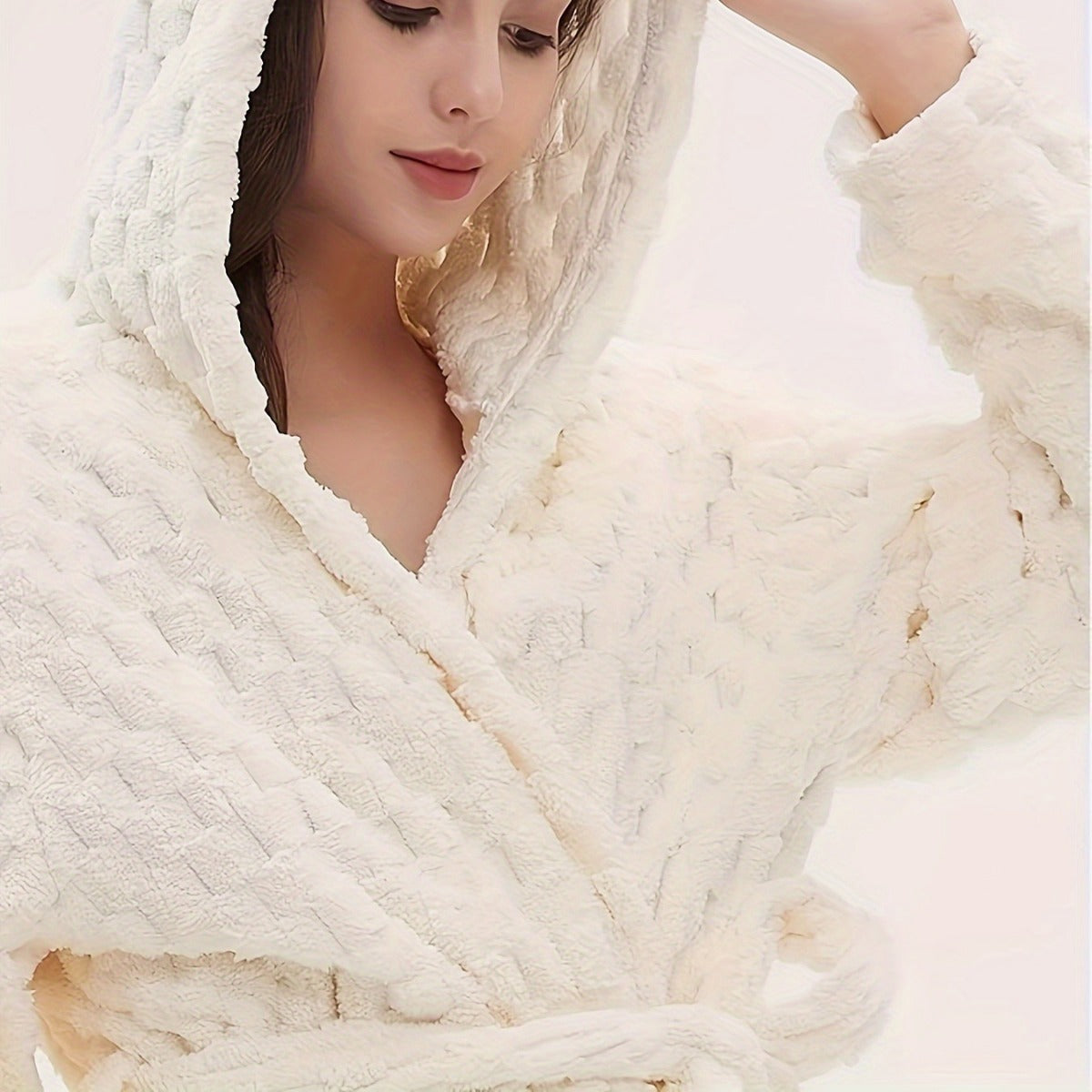 Autumn And Winter Fleece-lined Warm Women Bathrobe