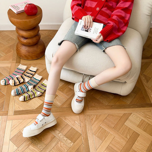 Colourful Striped Socks For Women
