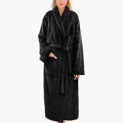 Fluffy Lambswool Bathrobe For Women